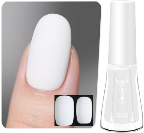 Aieenjor Smalto per unghie bianco opaco, 10ml, ad asciugatura rapida, a lunga durata, per manicure e nail art fai da te