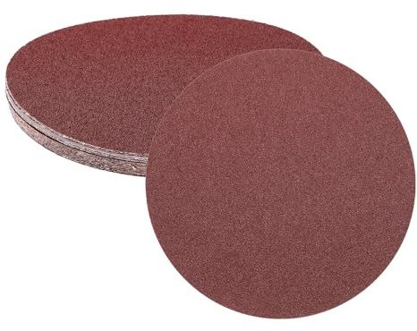 sourcing map 15pcs 200mm PSA Sanding Discs, 60 Grits Aluminum Oxide Self Adhesive Stick Back Sandpapers, No-Hole Round Wet/Dry Sander Papers, Sand Auto Car Paint, Wood, Metal