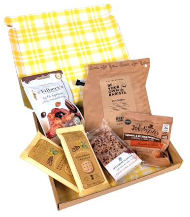 Penny Post Coffee Lover Letterbox Gift – Hamper with Colombian Coffee, Biscuits, Flapjack, Nuts & Popcorn – Gift for Him, Dad, Husband, Boyfriend