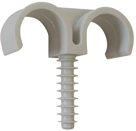 SOMATHERM FOR YOU - Doppelter Kunststoff-Dübelclip für flexible Rohre - Ø 25mm - 15er Pack - Weiß - Einfache Installation - Für Sanitär- und Elektroinstallationen