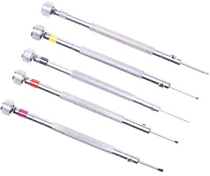 Fictory Jeu de tournevis de précision pour montres, lunettes, appareils électroniques, 5 pièces à tête plate, indispensable pour les petites réparations, compact et abordable