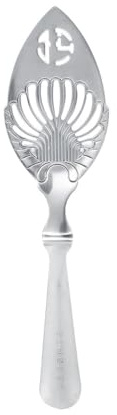 DUZEPA Cuillère à absinthe en acier inoxydable, style vintage, avec filtre à cocktail intégré, 16,2 x 4,1 cm, compatible lave-vaisselle, couleur argent.