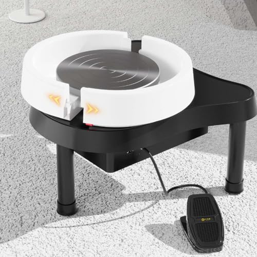CUTANGELAR Tornio per Ceramica per Principianti con Vasca Rimovibile, con velocità Massima di 300 Giri/min. per La Formatura È Perfetta per I Principianti D-ell'arte De-ll'argilla E per(Black)