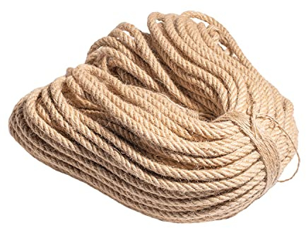 Corda di spago, corda canapa in juta naturale, lunghezza 50 metri, resistente, adatto for lavori fai da te, decorazioni e giardinaggio, diametro 8 mm