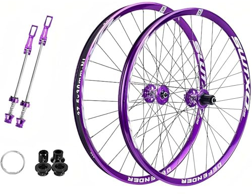 Purple,27.5inch,Hjulsats för mountainbike 26 27,5 tum, aluminiumlegering 32 hål framhjul 2 bakhjul 4 lager 6 stöd fri navklon 7/8/9/10/11/12 hastigheter