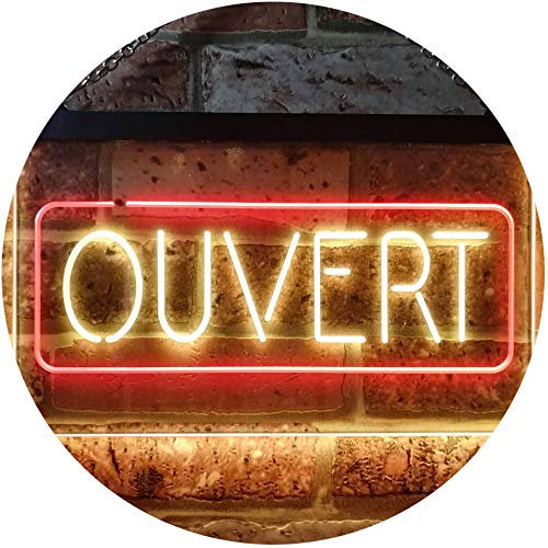 ADVPRO Ouvert Open Shop Bar Club Restaurant Décor Dual Color LED Enseigne Lumineuse Neon Sign Rouge et Jaune 300 x 210mm st6s32-i3210-ry
