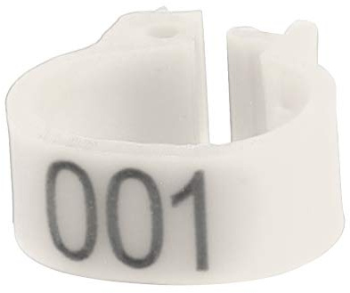 Vogel Beringungsringe 8mm für Kleinvögel, 100 Stück Kunststoff Ringe Nummeriert 001-100, Clipping Ringe für Geflügel, Tauben, Papageien, Kanarien, Weiß