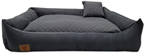 Odolplusz XXL Hundebett für große Hunde – Hundekissen – Hundebett Ergonomisches Hundesofa (Dunkelgrau, L 120 x B 90 x H 19 cm)