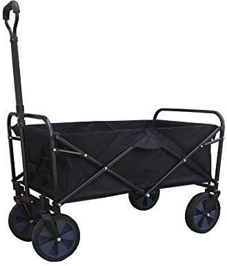 Rijoka Pliable Charrette à Bras, Transport Chariot, Chariot de Plage, Chariot Pliable | Noir