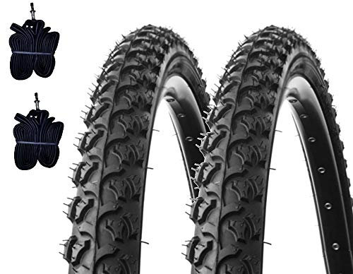 2 COPERTONI KENDA 24 X 1.95 (50-507) + CAMERE | PNEUMATICI TASSELLATI NERI MTB BICICLETTA MOUNTAIN BIKE