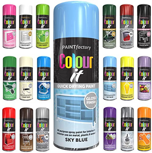 Classic Signature - 1 x All Purpose Sky Blue Aerosol Spray Paint 400m Quick Drying Spray, Fast Dry and Excellent Coverage for Metal, Wood, Plastic and More