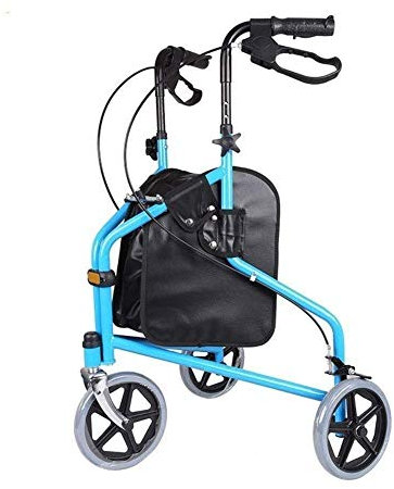 Fällbar fyrhjulsrullator med vadderad sits, höjdjusterbar, rörlig gånghjälp Ergonomiskt handtag och bärväska Double the comfort