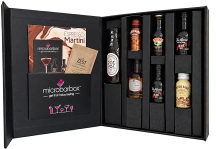 MicroBarBox Espresso Martini Cocktail Gift Set in a Premium Luxury Gift Box | featuring: Four Vodka & Liqueur Espresso Martini Variations | Christmas & Birthday gifts, thank you gifts | 420ml Volume