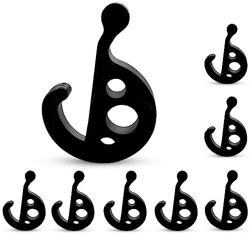 M3Druck® 8 Stück Haken für Kederschiene; Camping-Markisen Kleider-Haken Set mit Öse; Aufhänger für Kederleiste; Campinghaken für Wohnwagen & Wohnmobil (7 mm)