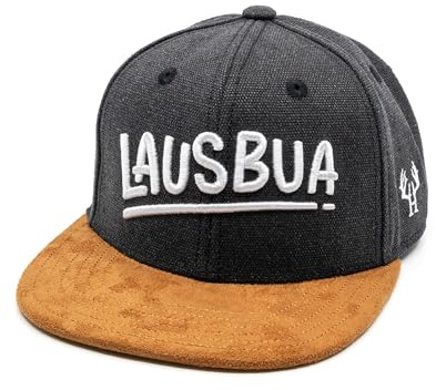 Du Hirsch Bayerisches Snapback Cap Erwachsene Lausbua Dunkelgrau Canvas XL