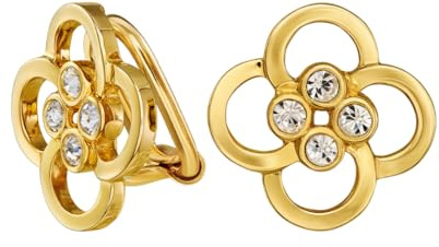 Traveller Ohrclip - Blume - 22kt vergoldet - Kristalle - 157681