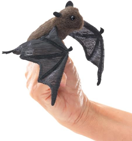 Folkmanis Mini Fledermaus-Fingerpuppe, Schwarz, Braun