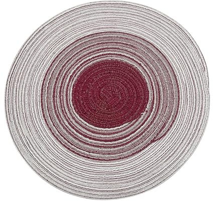 6 Stück Rund gewebte Tischsets, Tischset,Platzset Rund Abwaschbar Platzdeckchen Baumwolle Tischsets Hitzebeständigem Tisch Tischsets für Party, Hochzeit,Restaurant (Rot,30cm)