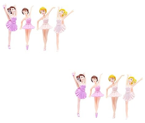 HONMEET 8stücke Ballerina Kuchenfiguren Für Mädchen Elegante Torten-dekoration Für Geburtstagspartys Süße Muffin Und Cupcake-ornamente