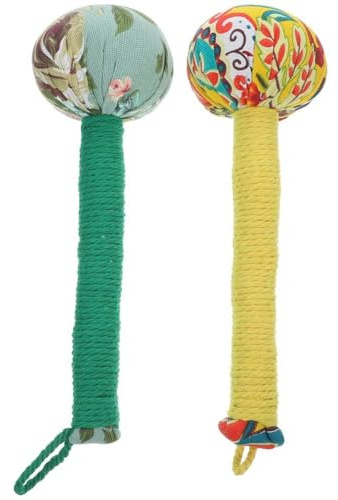 Baokuan 2pcs Lymphdrainage-Massagehammer, Manueller Massage-Roller für den Körper, Rückenmassagehammer Taichi, Wermut-Massagehammer, Sticks zur Muskelentspannung