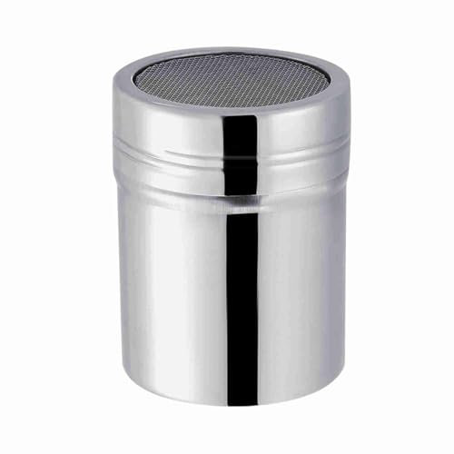 Haosie Spargi Cacao in Polvere, Shaker Per Cioccolato in Polvere con Coperchio, Shaker Per Zucchero in Acciaio Inossidabile Per Agitare il Cioccolato Sui Cappuccini (S)