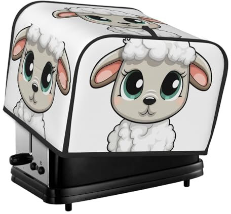 Abdeckung für Lammtoaster, 4 Scheiben, für kleine Geräte, mit Taschen, Toaster-Staubschutz mit Griff oben, waschbar, Universal-Brotbackmaschinen-Abdeckung für Küche