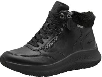 TAMARIS Comfort dam lace boot Flat Duo-tex modestövlar, svart, 39 EU, svart, 39 EU