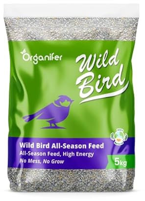 Vogelfutter Für Gartenvögel (5 Kg) Premium Mix - Kein Durcheinander, Keim Und Unkrautfrei, Reich An Fett Und Protein - Alle Jahreszeiten - Vogelhäuschen Und Silos - Fördert Die Gesundheit - Organifer