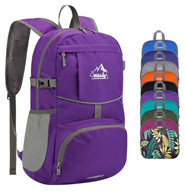 WATERFLY Faltbarer Rucksack Ultraleicht Wanderrucksack 25L Tagesrucksack | Leicht und Faltbar, Rucksack mit Brustgurt, Mehrere Fächer Aufbewahrung, für Herren Damen Wandern Outdoor Trekking Hiking
