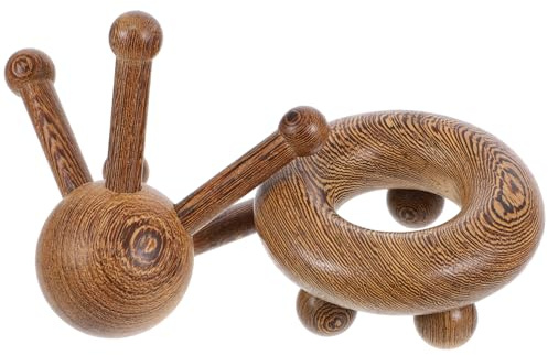 Kopfhautmassagekamm 2 Stück Wenge für Kopfhautmassage | Verschiedene Formen, Angenehme Haptik, für Heimgebrauch, Geeignet für Frauen, Männer und Ältere