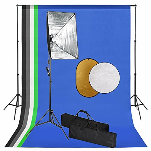Snsowed Kit Studio Fotografico con Luci Softbox Fondale e Riflettore,Studio Foto,Fotografia,Illuminazione e Studio,Luci e Flash da studio-3067098