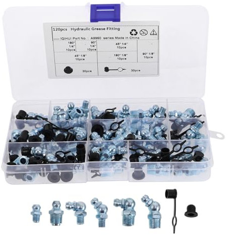 Happyyami 120stücke Schmiernippel Sortiments Schmiernippelkappen Für Maschinen Hydraulik Und Industrie Inklusive Abdeckung Und Ersatz Für Schiff Auto Und Armatur
