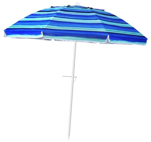 TOYANDONA Ombrellone da Spiaggia Regolabile con e Protezione UV Telo Antivento per Patio Balcone e Piscina Righe