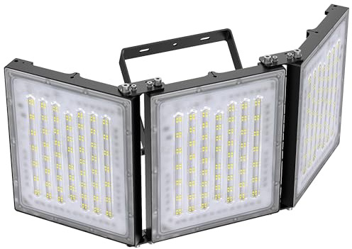 STASUN LED strålkastare utomhus, 600 W 60 000 lm utomhusbelysning, 600 K dagsljus vit, IP66 vattentät utomhusstrålkastare utomhus säkerhetsljus med 3 justerbara huvuden för trädgården