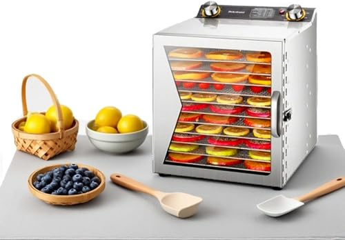 EPIKNOWEE Déshydrateur Alimentaire Commercial avec Contrôle Température Intelligent et Minuterie, Sèche-Électrique Puissant pour Jerky, Fruits, Herbes, Design Multi-Plateaux pour Maison(12-Tray)