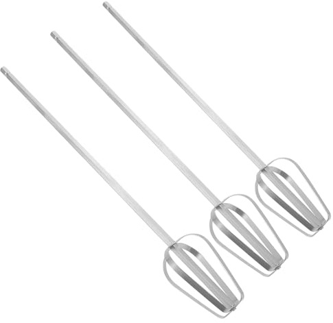 DECOMELODY Lot de 3 Accessoires pour Batteur Électrique Fouets en Acier Inoxydable Tige Allongée Pièces Détachées Compatibles pour Mixeur Électrique et Perceuse Manuelle Réutilisable