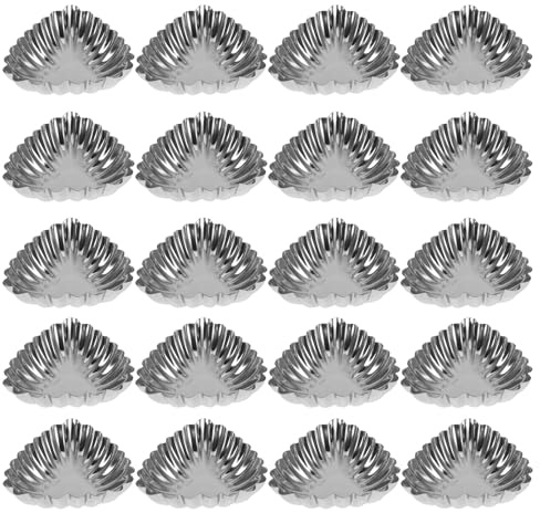jojofuny Stampi per Crostate in Acciaio Inox 20 Pezzi per Dolci Fatti in Casa, Stampini per Tartellette e Budini, Teglie Resistenti per Uso Casalingo e Ristorazione