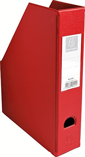 Exacompta - Réf. 90155E - 1 Porte-revues en carton extra rigide recouvert de plastique livré à plat - Dos de 7 cm - Dimensions 23 x 31 cm - Pour documents au format A4 - Coloris rouge