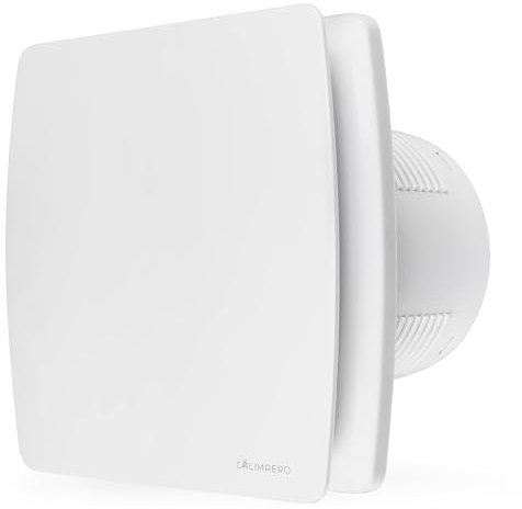 calimaero® BREEZE Aspiratore Bagno 100mm Con overrun e Valvola di non ritorno, Ventilatore da bagno con sensore di umidità, Efficienza energetica, Silenzioso, Plastica 12 W, 95m³/h, 32db, Ipx4