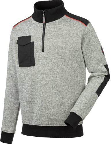 WÜRTH MODYF Fleecetroyer Perseus – Weicher Fleece Pullover mit Stehkragen und Viertel-Reißverschluss – perfekt für Handwerk, Werkstatt, Arbeiten im Freien, hellgrau, Größe XXL