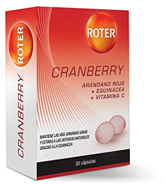 ROTER Cranberry Arándono Rojo con Vitamina C, Mantiene las vías urinarias sanas y estimula las defensas naturales, Recomendado para tratar y evitar las infecciones urinarias, 30 cápsulas