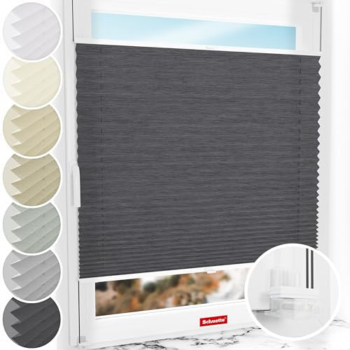 Schuette® Plissee ohne Bohren ● Dolomite Kollektion: Vintage Purple (Violett) ● 30x80cm (Breite x Höhe) ● Suprafix Faltrollo Klemmfix 2.0 Rollo ● 60 Sekunden Plisseerollo Montage inkl. Video