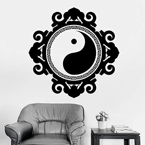 wZUN Yin Yang Symbol Wandtattoo Buddha Mandala Kunst Vinyl Aufkleber Meditationsraum Yoga Studio Innendekoration 57X57cm