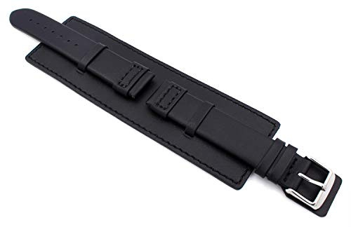 Sulla 18mm Uhrenarmband Für Militäruhren Bund Style mit Unterlage Schwarz