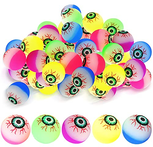 Threan Halloween Flummi Gruselige Augen Bälle - 20 Stück Bunte Hüpfende Bälle Dekorationen Augäpfel für Halloween Party, Süßes oder Saures Goodies