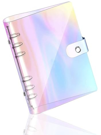 A5 Regenbogen-Notizbucheinband, weicher PVC-Einband, nachfüllbares Papier, PVC-Ordner, lose Blätter, persönlicher Planer (A5, R)