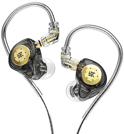 CCA KZ EDX Pro - Auriculares intrauditivos con Cable, IEM Earphones Dual DD Hi-Fi estéreo, con cancelación de Ruido, Color Negro