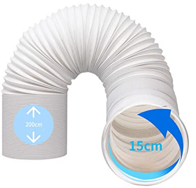 Tubo Aire Acondicionado Portatil, 1,5 M/ 2M/ 3M Manguera Aire Acondicionado Portatil, Diámetro 130mm/150mm, Extensor Tubo Aire Acondicionado Universal (Φ15 cm/Longitud 2M)