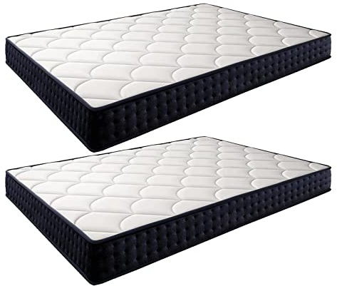 IZTOSS Lot de 2 Matelas Mémoire de Forme 90x190 cm, 11 Zones Différenciées, Épaisseur 15 cm Matelas Confort