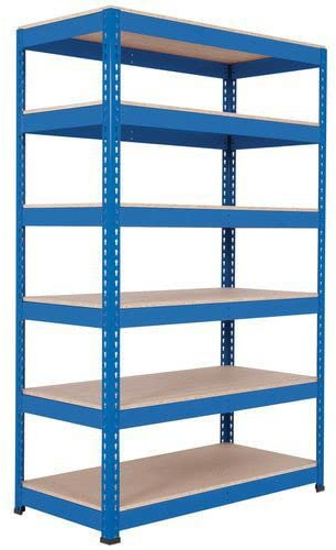 Horison Industries 6 Tier Garage Shelving Units 1980x1220x915mm, Heavy Duty Metal Shelving Unit for Storage, 6 Tier Chipboard Garage Storage Shelves for Shed and Van, Blue Racking Metal Shelf Unit